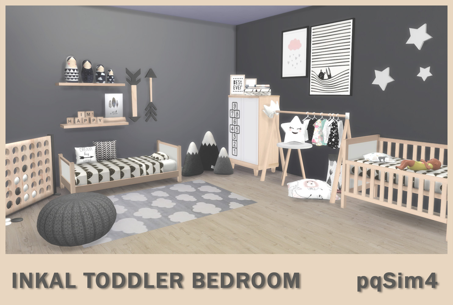 Inkal Toddler Bedroom. Sims 4 Custom Content.