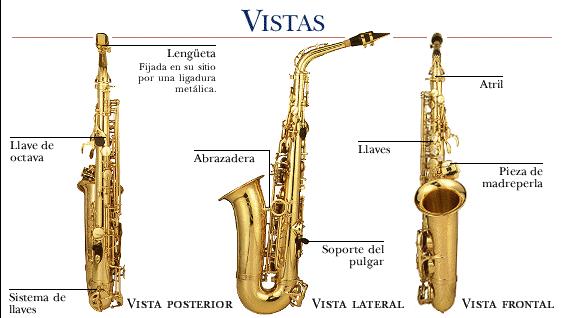 partes de un saxofon
