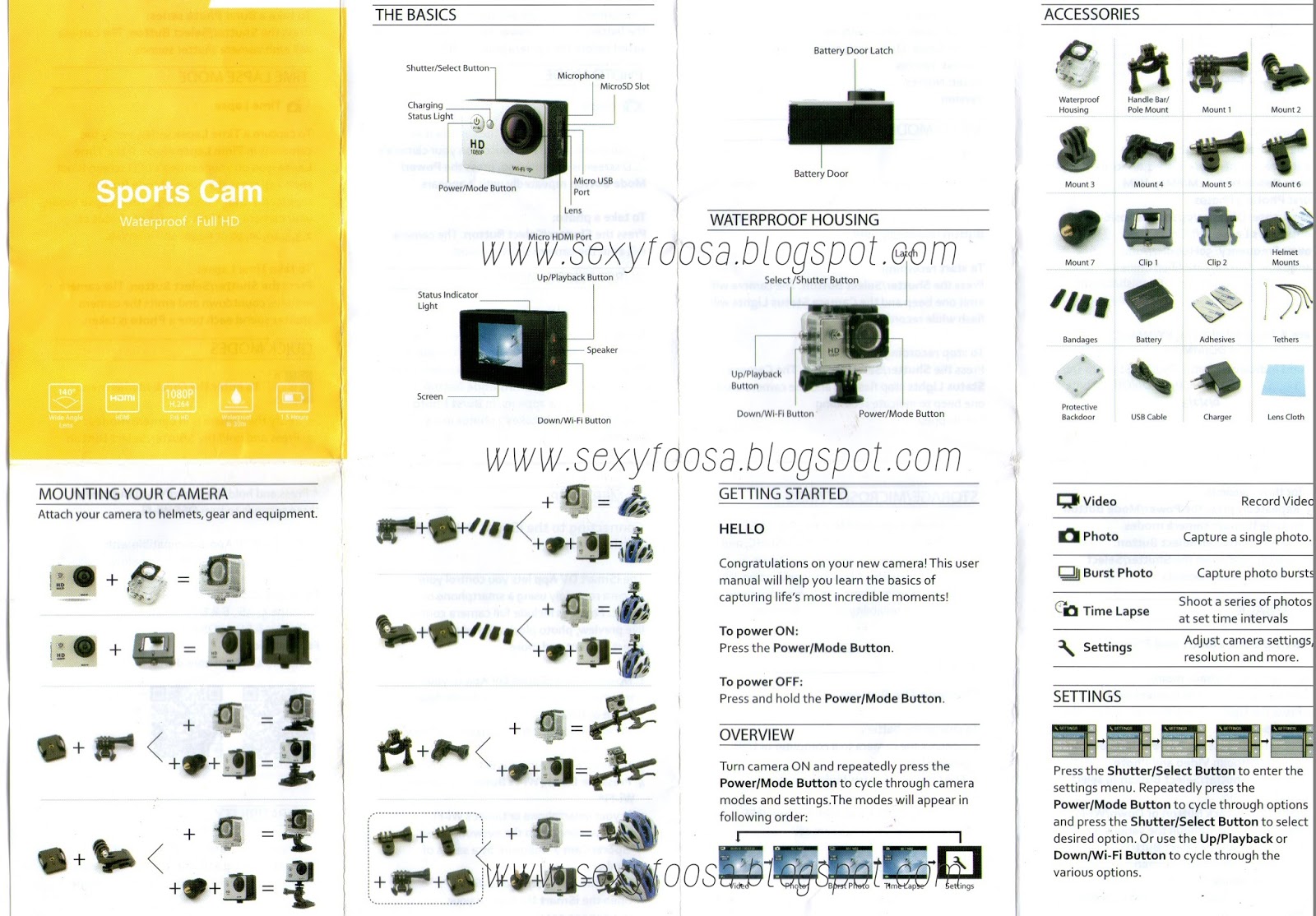 Sports Camera Hd 1080p Manual