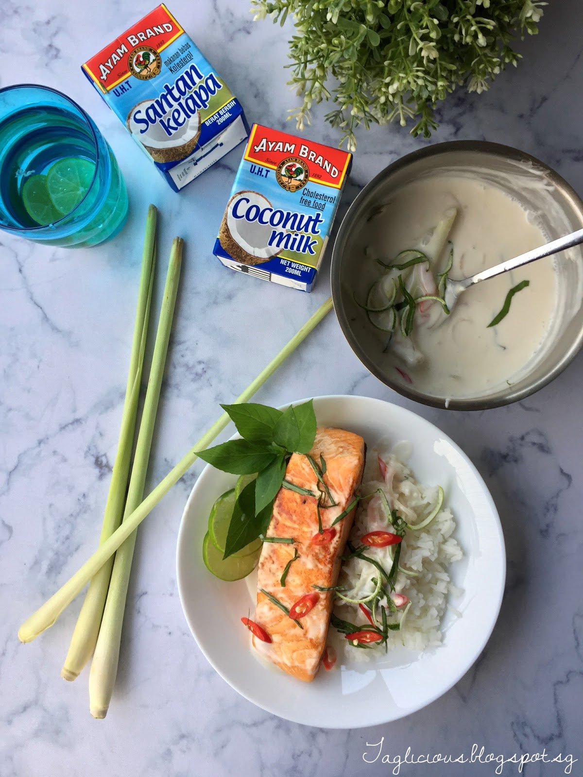 TAGlicious Salmon with Lime Coconut Lemongrass sauce