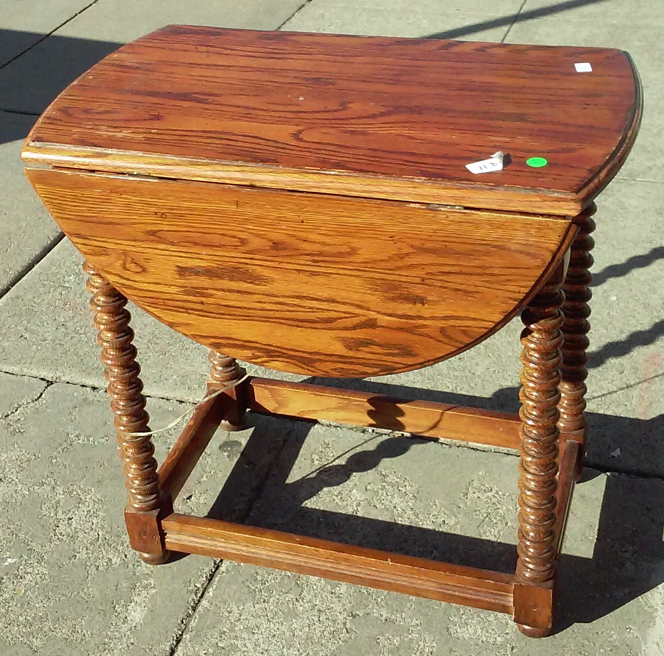 UHURU FURNITURE & COLLECTIBLES SOLD 11970 Turned Spindle Leg Oak Drop