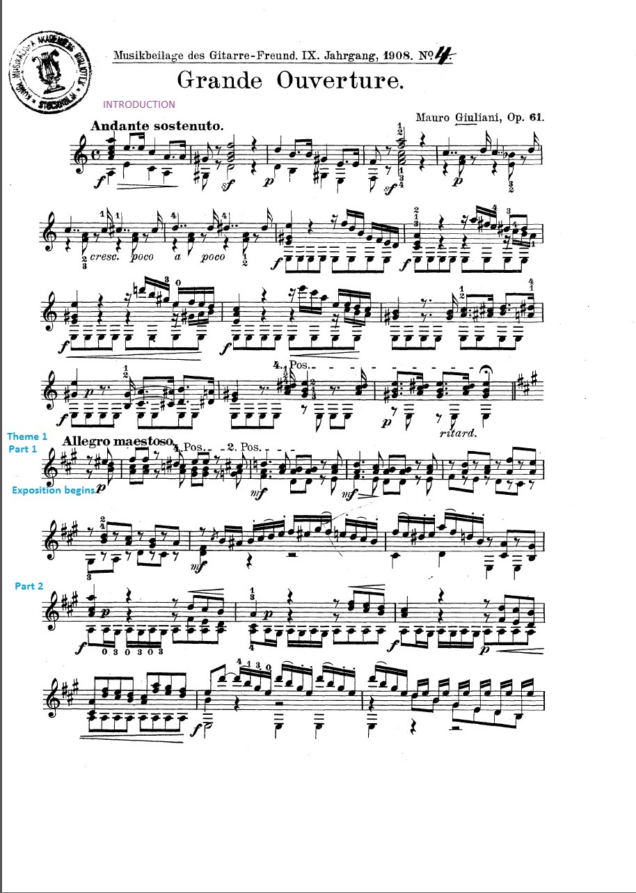 wenatcheethehatchet giuliani op 61 grand overture a great big what is sonata form