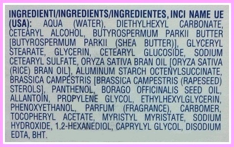Chicco baby moments Rich Cream Ingredients