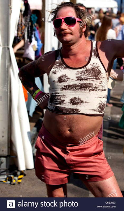 Funny man wearing sunglasses and shorts striking a pose London Funny man wearing sunglasses and shorts striking a pose London