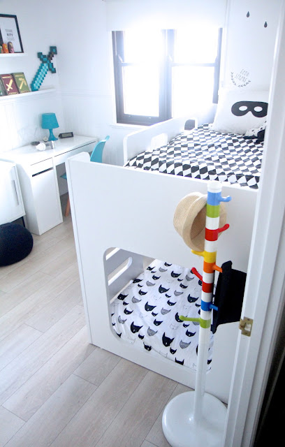 Un dormitorio infantil monocromático