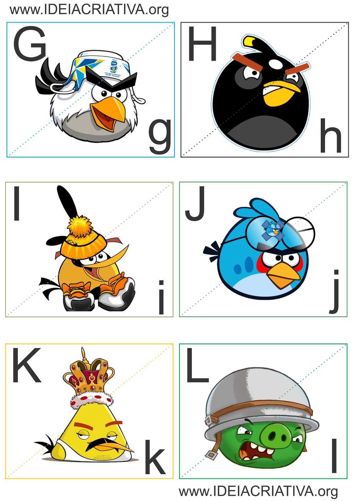 Jogo de Encaixe Letras do Alfabeto Angry Birds