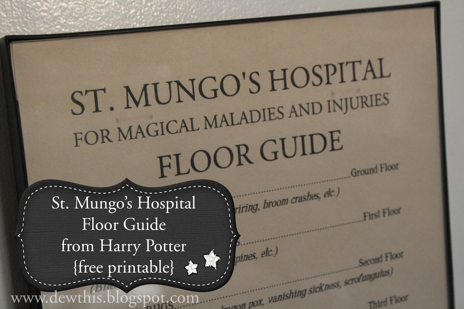 DewTHIS Harry Potter St. Mungo's Hospital Floor Guide