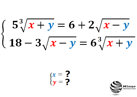 Wyznacz wszystkie możliwe rozwiązania układu równań w zbiorze liczb rzeczywistych i sprawdź układ.
