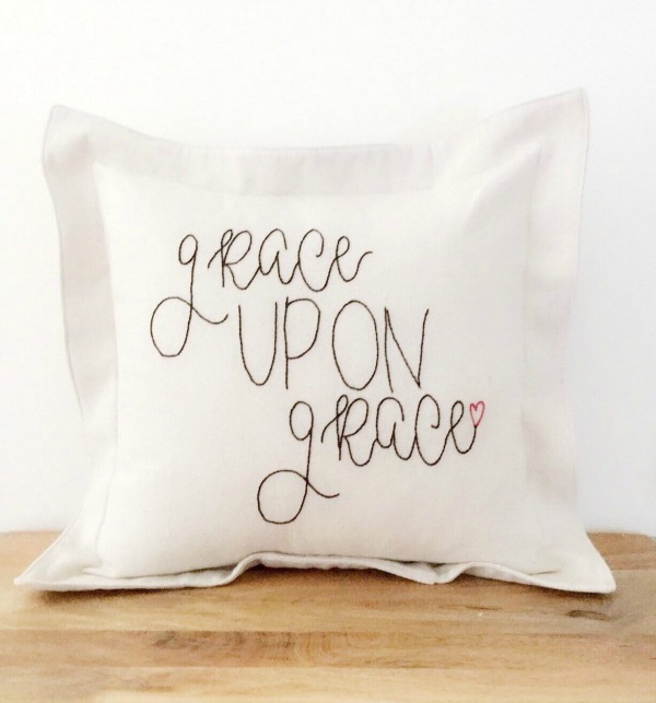 grace upon grace pillow