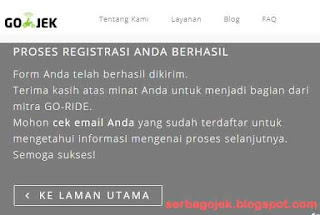 Formulir Pendaftaran Online GoJek