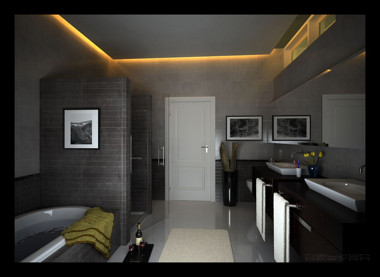 Desain Kamar Mandi Modern Gambar  1 Kolom Desain 