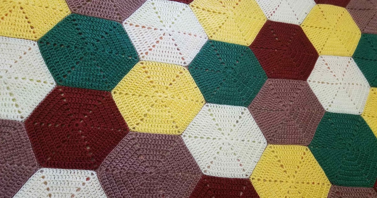 Crochetkari Crochet Hexagon Blanket Free Pattern