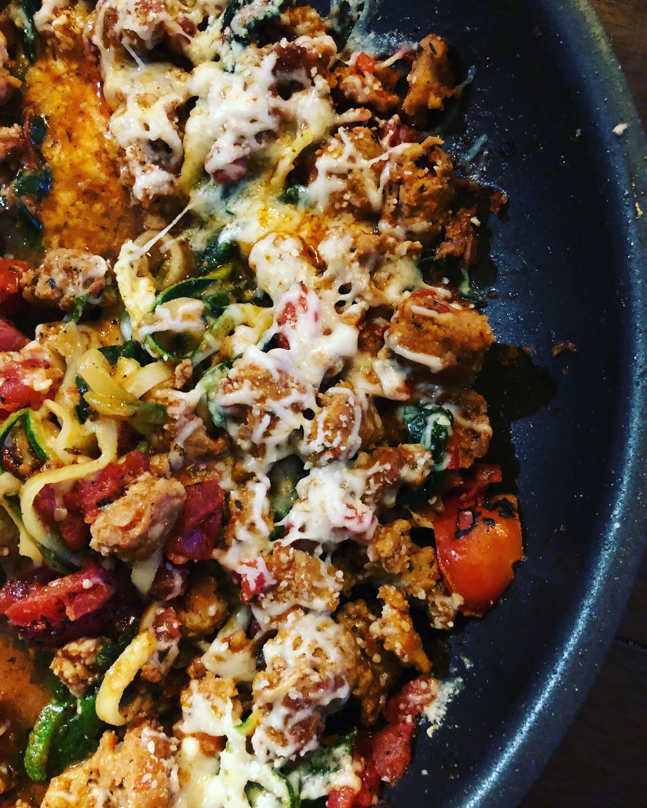 lil Piece of Hart low carb Italian Sausage Skillet, One Pan, 20 Minute