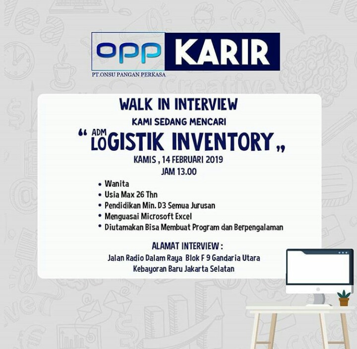 Walk In Interview di PT Onsu Pangan Perkasa Milik Ruben