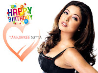 lovely happy birthday tanushree dutta wallpaper, sexy image tanushree dutta in black outfit with killer smile.