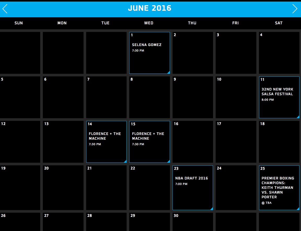 The Barclays Center event calendars the schedule sure picks up in fall