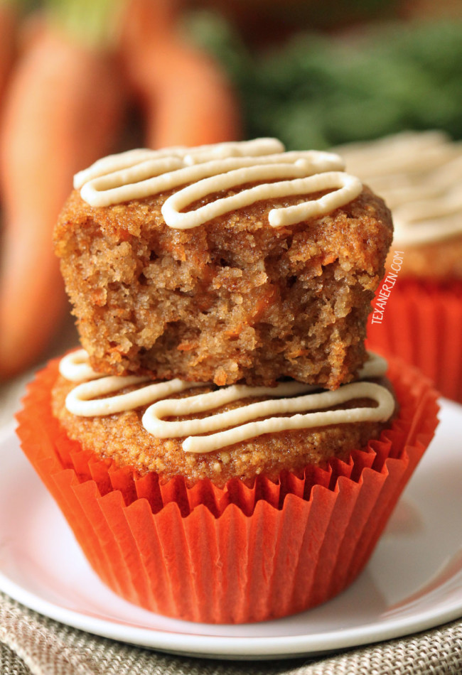 Healthier Carrot Cake Cupcakes (paleo option, grain-free, gluten-free)