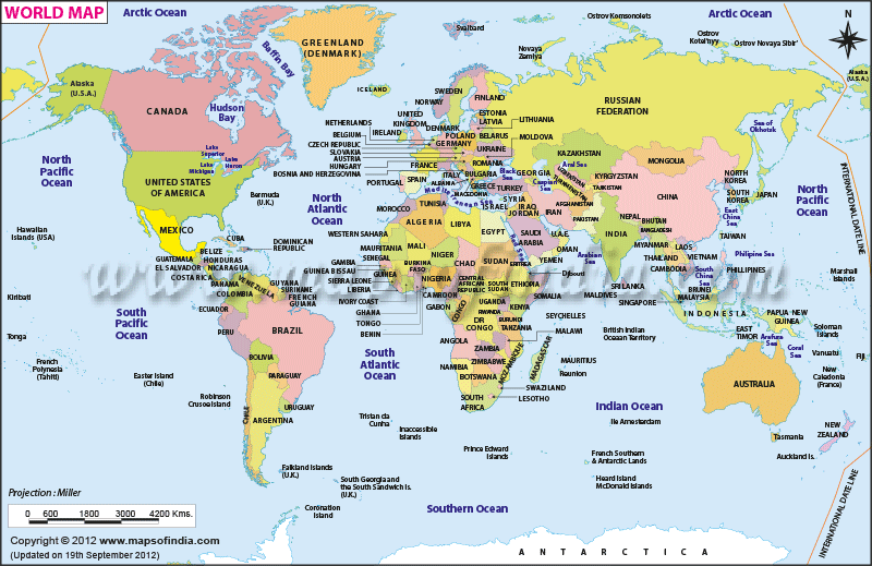 Printable Map Eastern Hemisphere - World Map