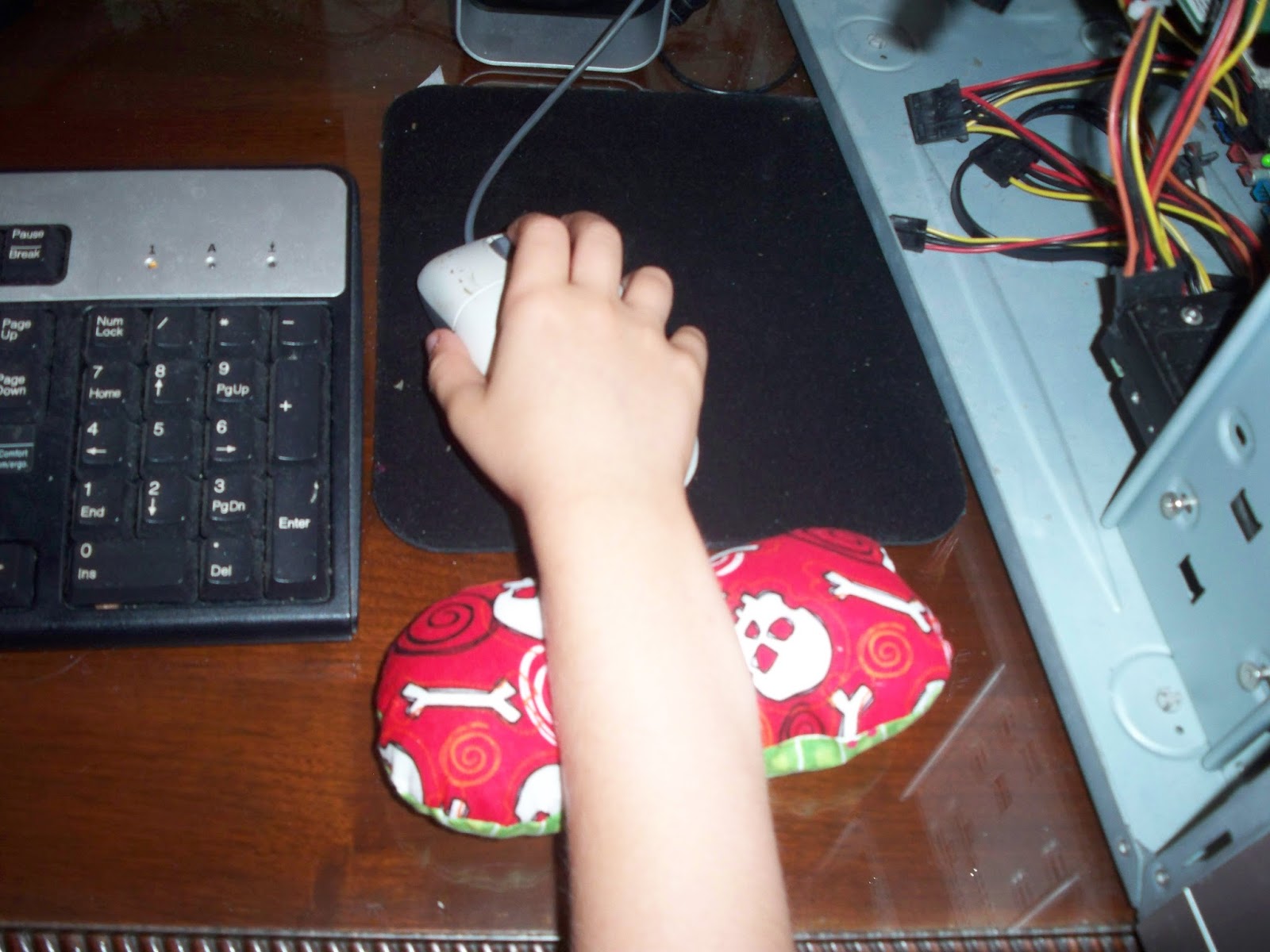 Ambering Along Wrist Rest Comfort at the Computer Pattern