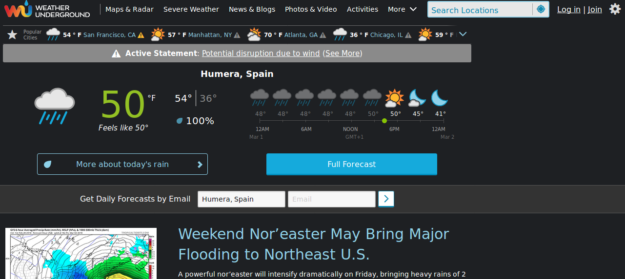 Nos damos de alta en Weather Underground