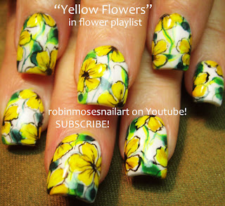 Bright Yellow Nail Art, Robin Moses Polish Giveaway, Polish giveaway, Robin Moses Polish, urban yellow flower nail art, Bright spring nail art, 
