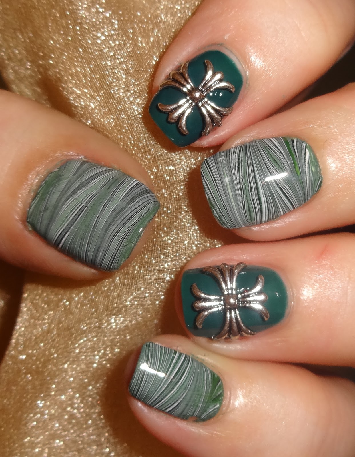 Wendy's Delights Silver tone 3D Gothic Crosses from Charlies Nail Art