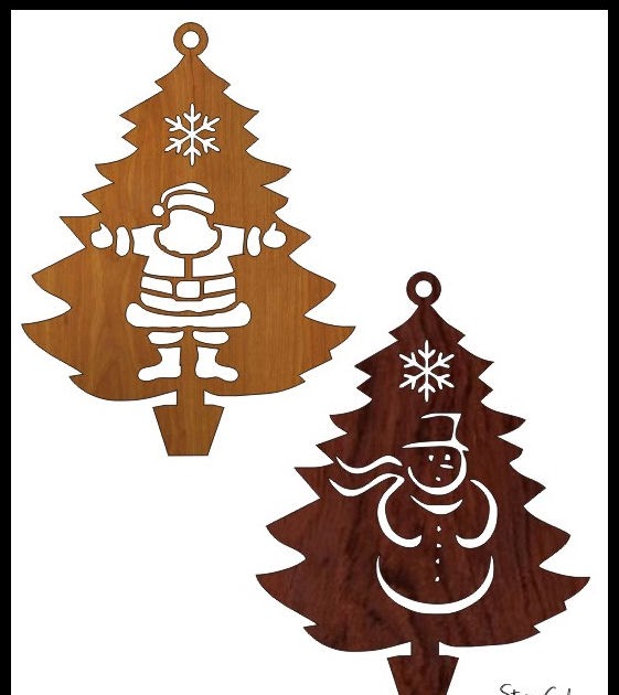 Scrollsaw Four Christmas Tree Ornaments Scroll Saw Patterns.