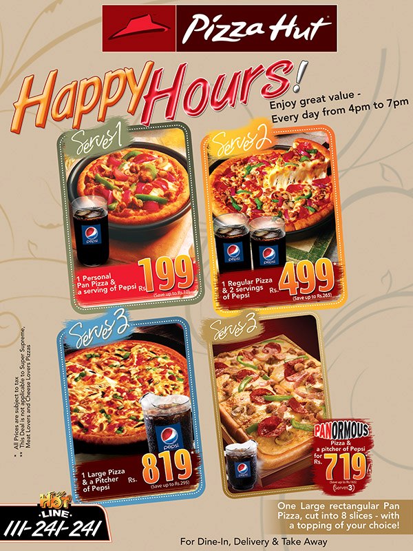 Pizza Hut Happy Hours Advertising Today