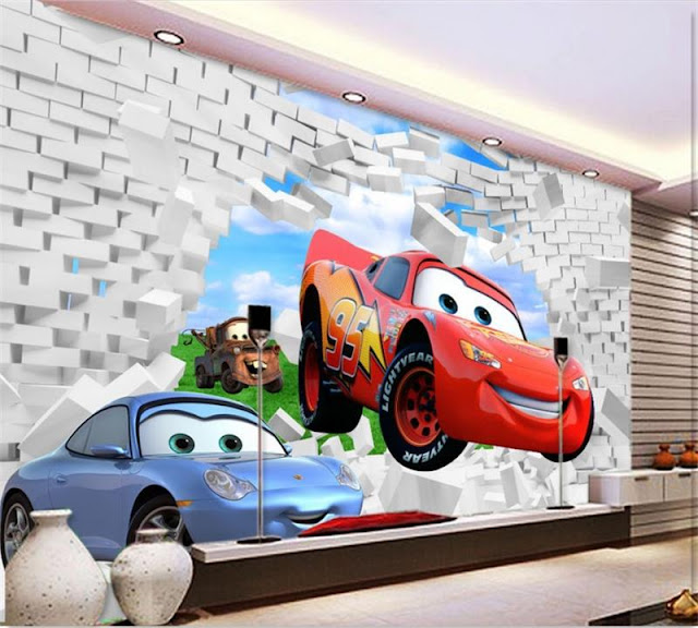 Home Garden Racing Car 3d Wallpaper Sticker Room