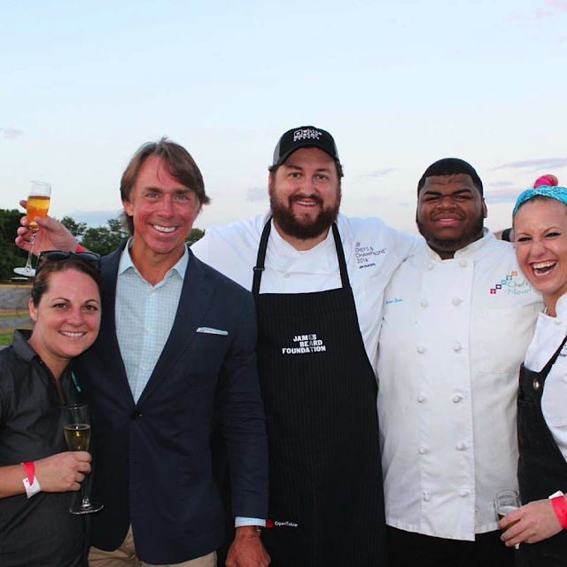 Hanging out at Chefs & Champagne with John Besh and Chef Roxanne Spruance