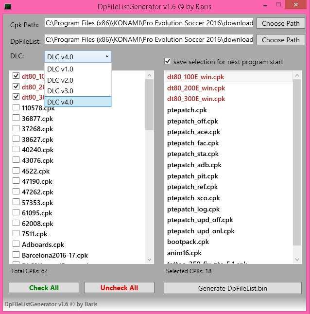 Fix Dpfilelist Generator V1 6 Dlc 4 0 Pes 2016 Patch Pes New Patch Pro Evolution Soccer