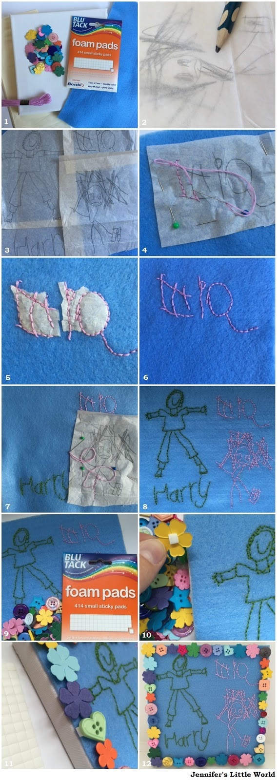 Embroidered keepsake canvas to make with children