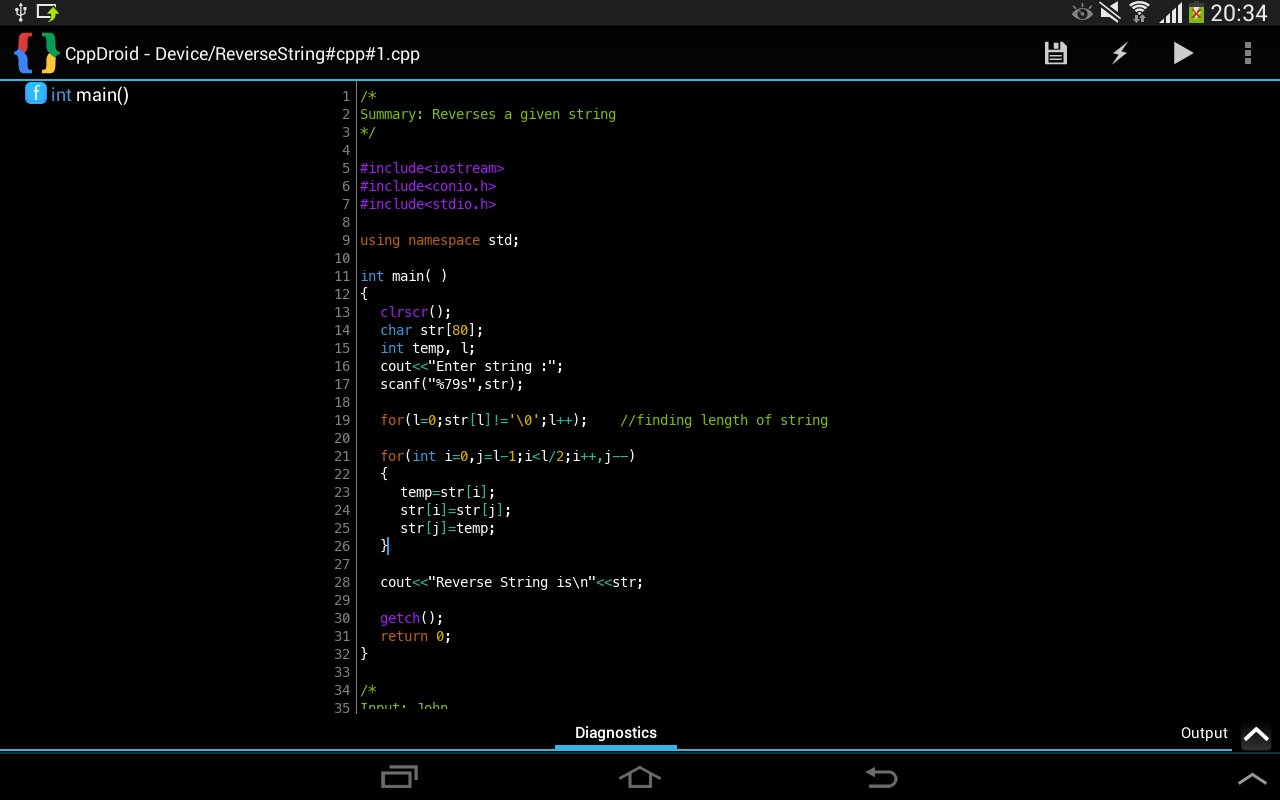 CppDroid – C/C++ IDE for Android Platform