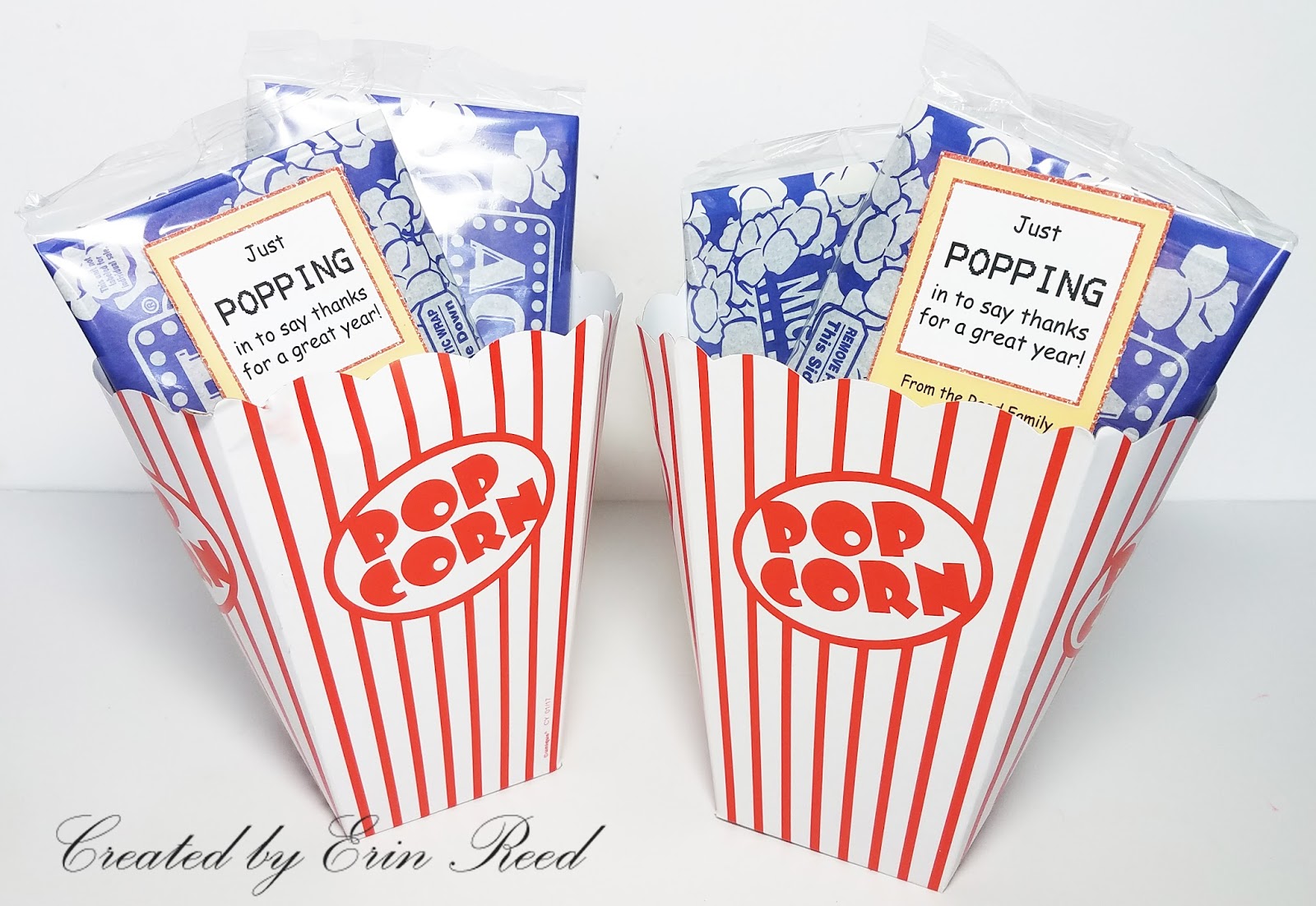 Erin Reed Makes Fast & Easy Popcorn Teacher Gift with FREE Printable