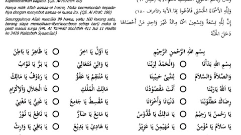 Khasiat Doa 99 Asmaul Khusna Lengkap Arab Latin dan Artinya