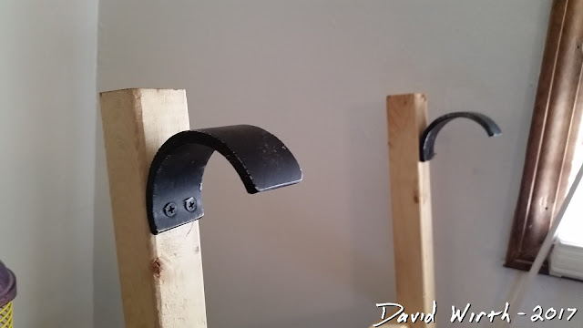 ladder hooks, pvc, wood