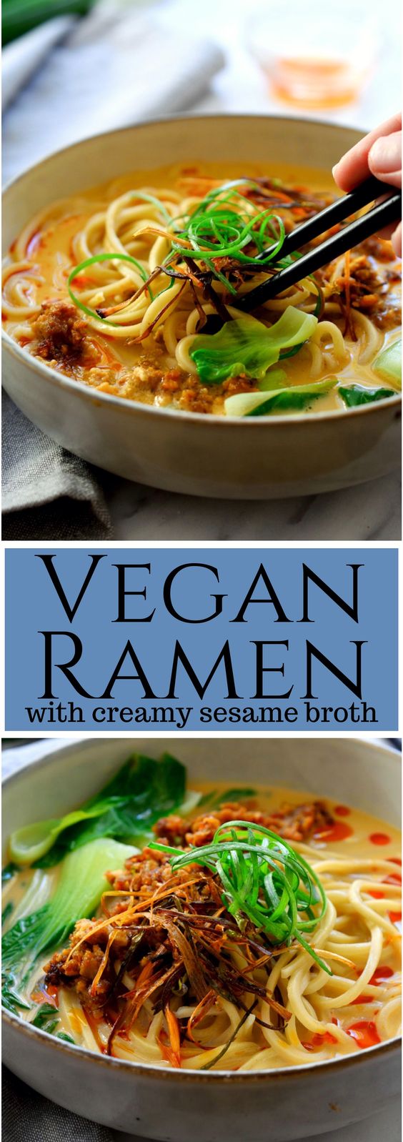 VEGAN RAMEN WITH CREAMY SESAME BROTH Tasty Foods