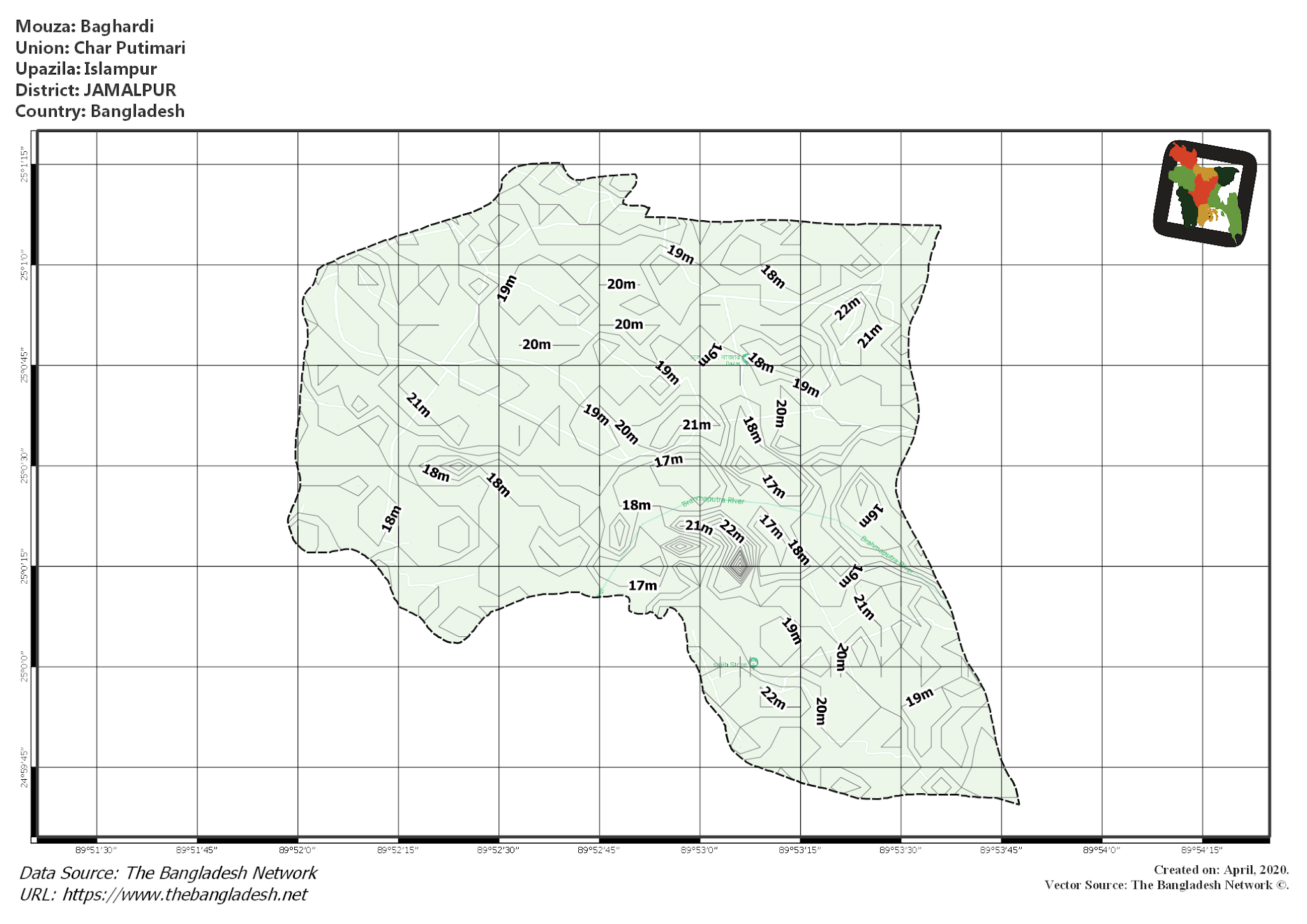 Map of Baghardi Mouza of Islampur Upazila, JAMALPUR Map of Baghardi Mouza of Islampur Upazila, JAMALPUR, Bangladesh.