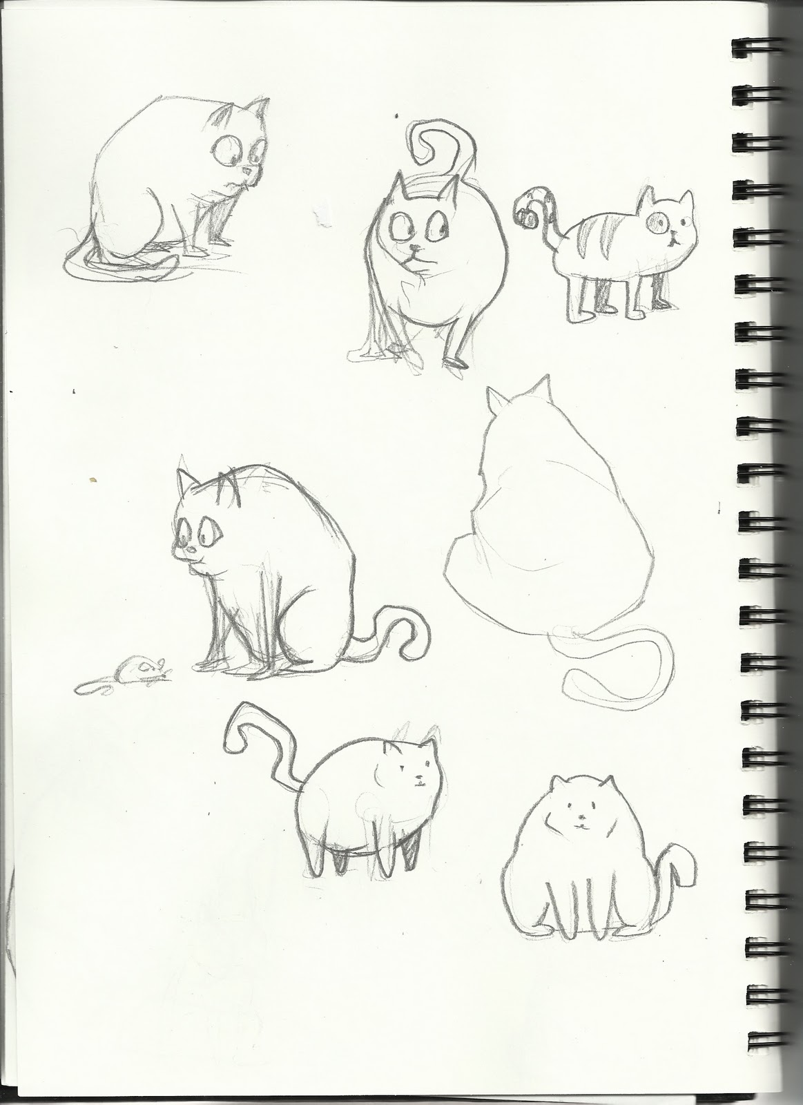Alex's Movement, Story and Structure: Sketchbook: hyenas, cats and old