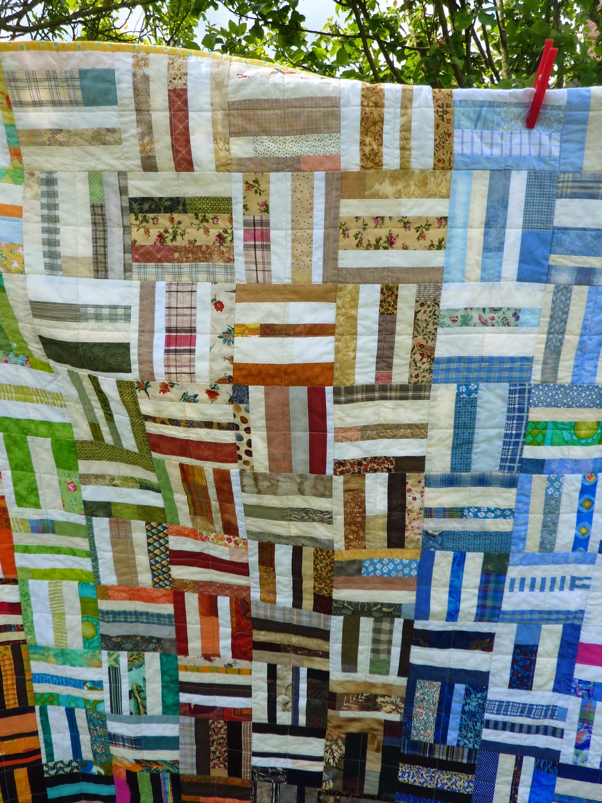 Fire Horse Textiles: Vintage-Style, Stripy Scrap Patchwork Quilt