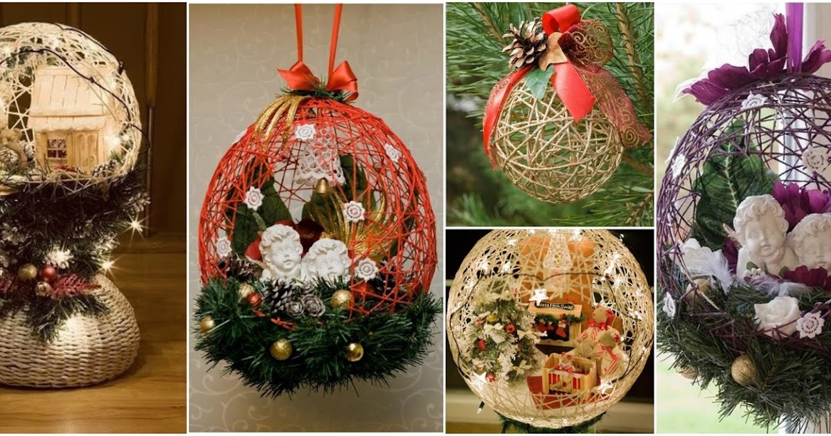 Esferas hechos con globos hilos de henequén ~