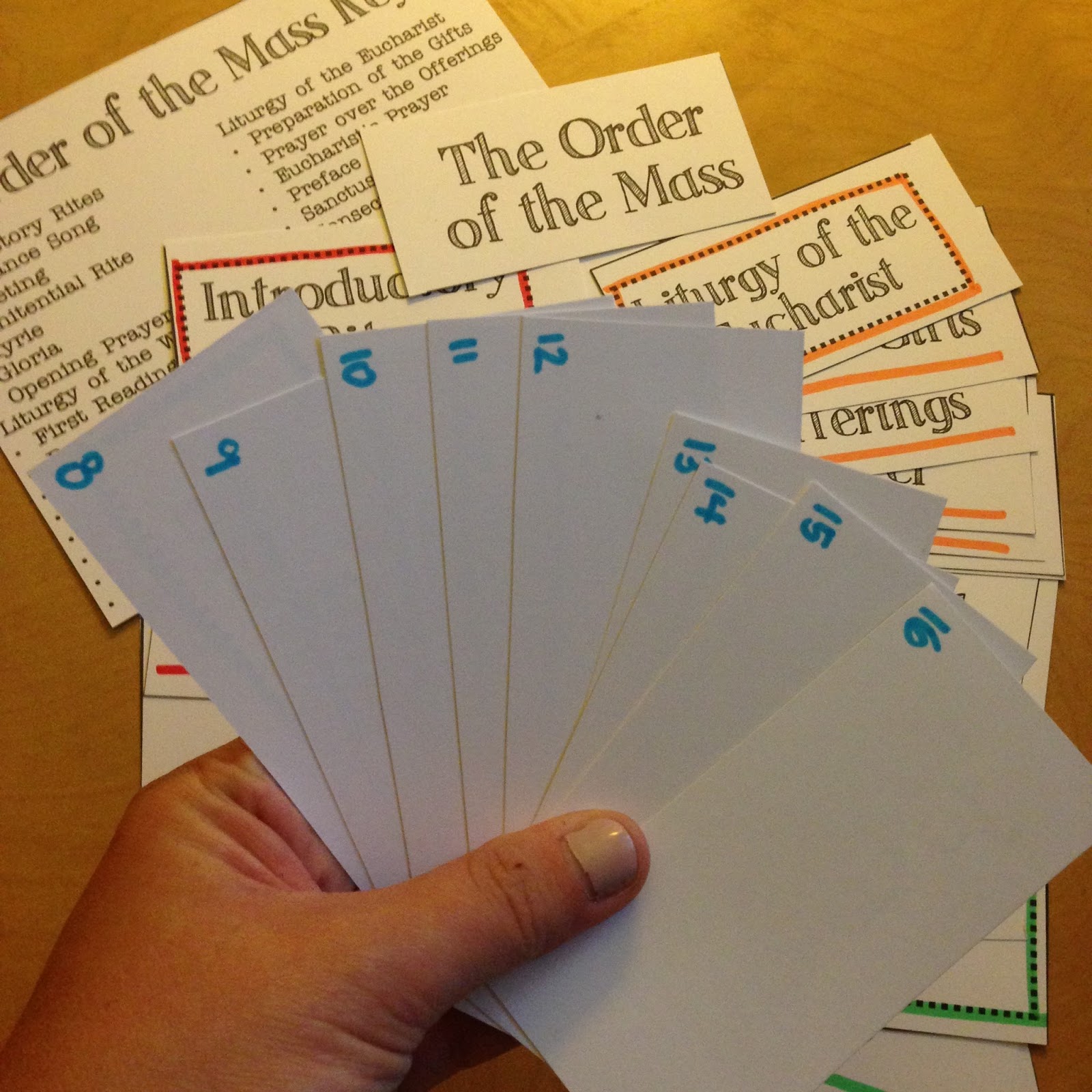 Order of the Mass Activity Cards (Part 2)