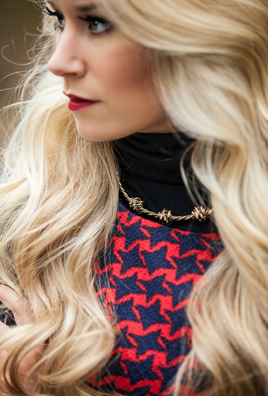 Red & Navy Houndstooth Dress - Welcome to Olivia Rink