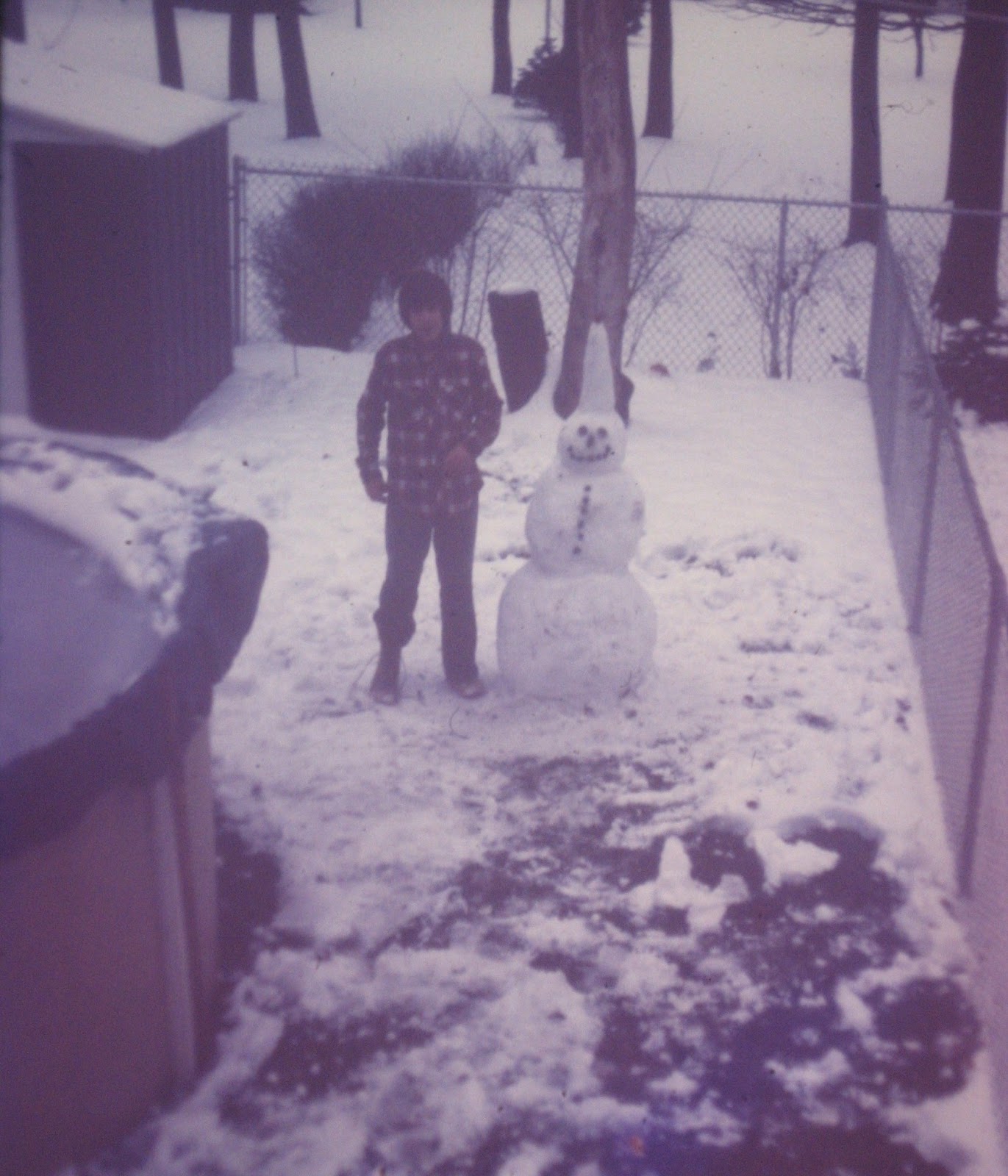 Tommy Mondello and his snowman