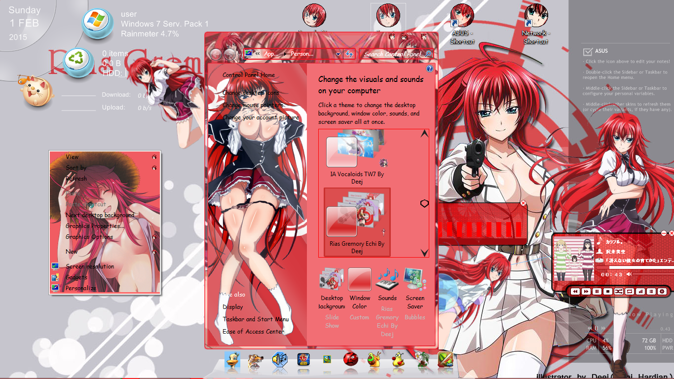 Rias Gremory Windows 7 Theme