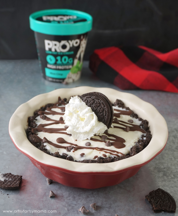 Easy 3-Ingredient Mint Chip Ice Cream Pie recipe the whole family will love!