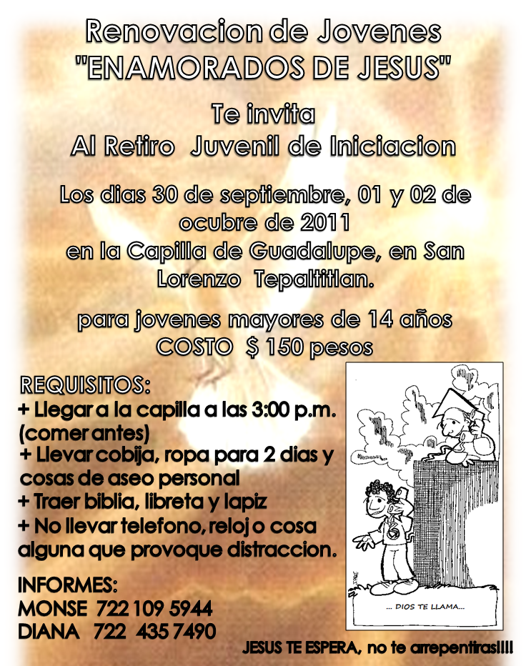 Parroquia San Lorenzo Tepaltitlan RETIRO DE INICIACI N JOVENES 