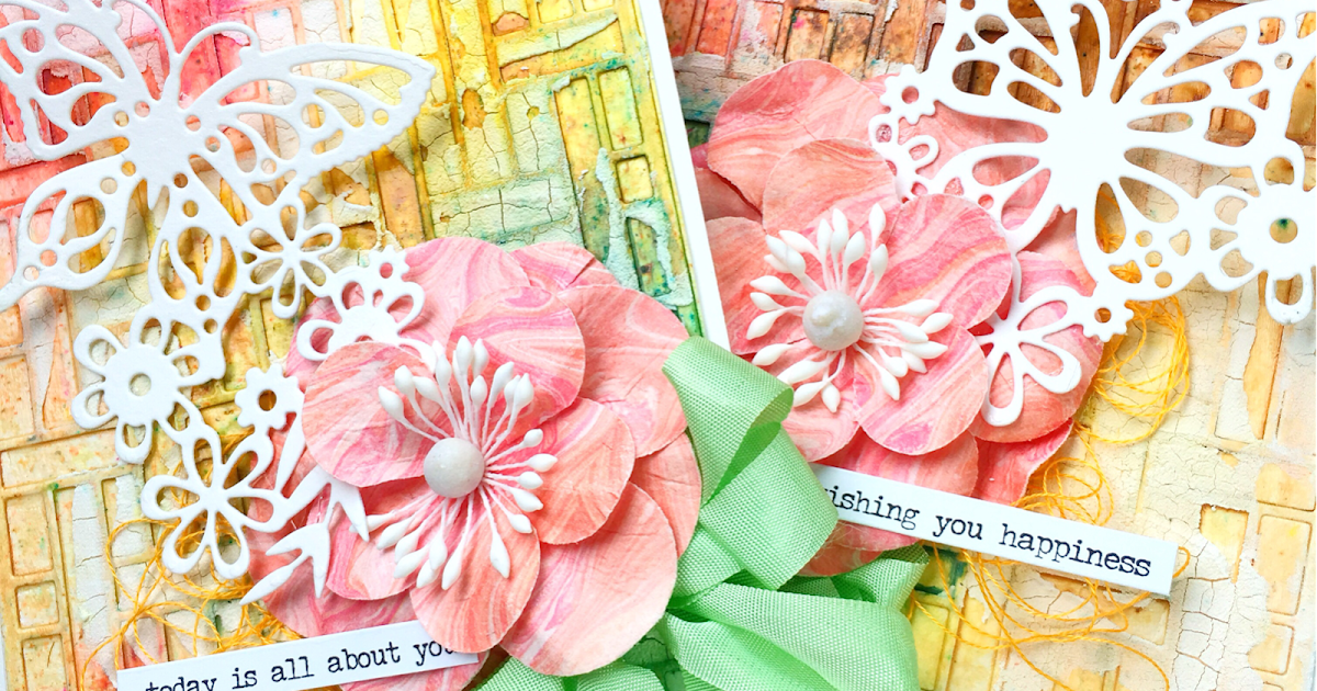 SewPaperPaint Background Die Cut Technique with Magicals Pigment Powder