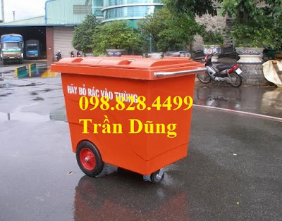 Thùng rác Composite, thùng rác nhựa HDPE, xe đẩy rác 660l