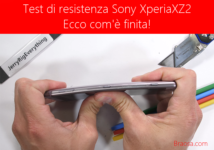 Sony Xperia XZ2 test di resistenza e tenuta